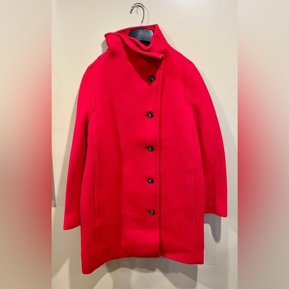 J. Crew Villa coat in Italian stadium cloth BA538 Red 24 wool - Picture 3 of 7